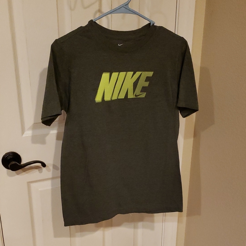 Nike Dark Gray Tee with Bright Yellow Logo